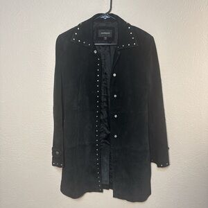 Express Black Women's Coat with Stud Accents